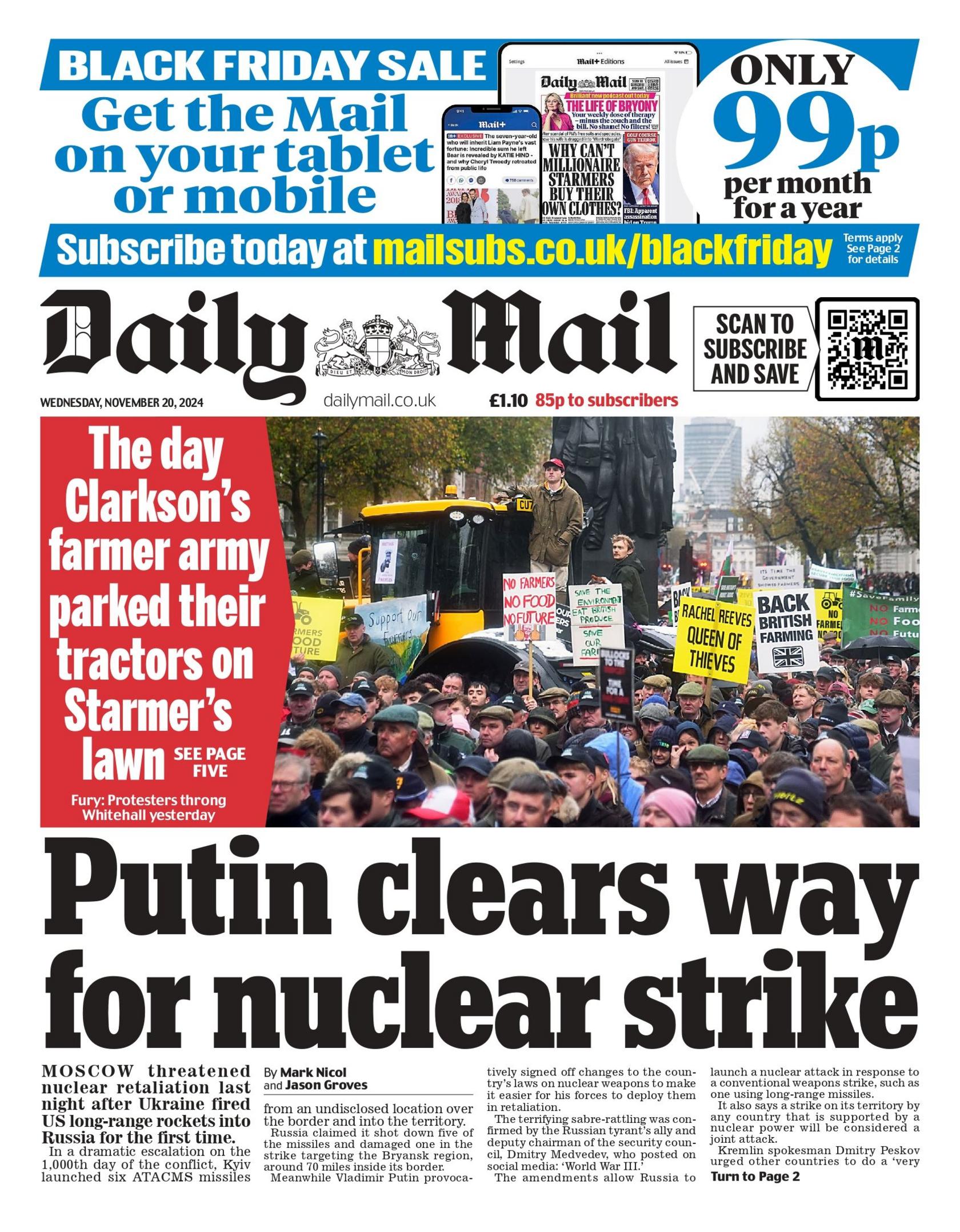 Daily Mail front page