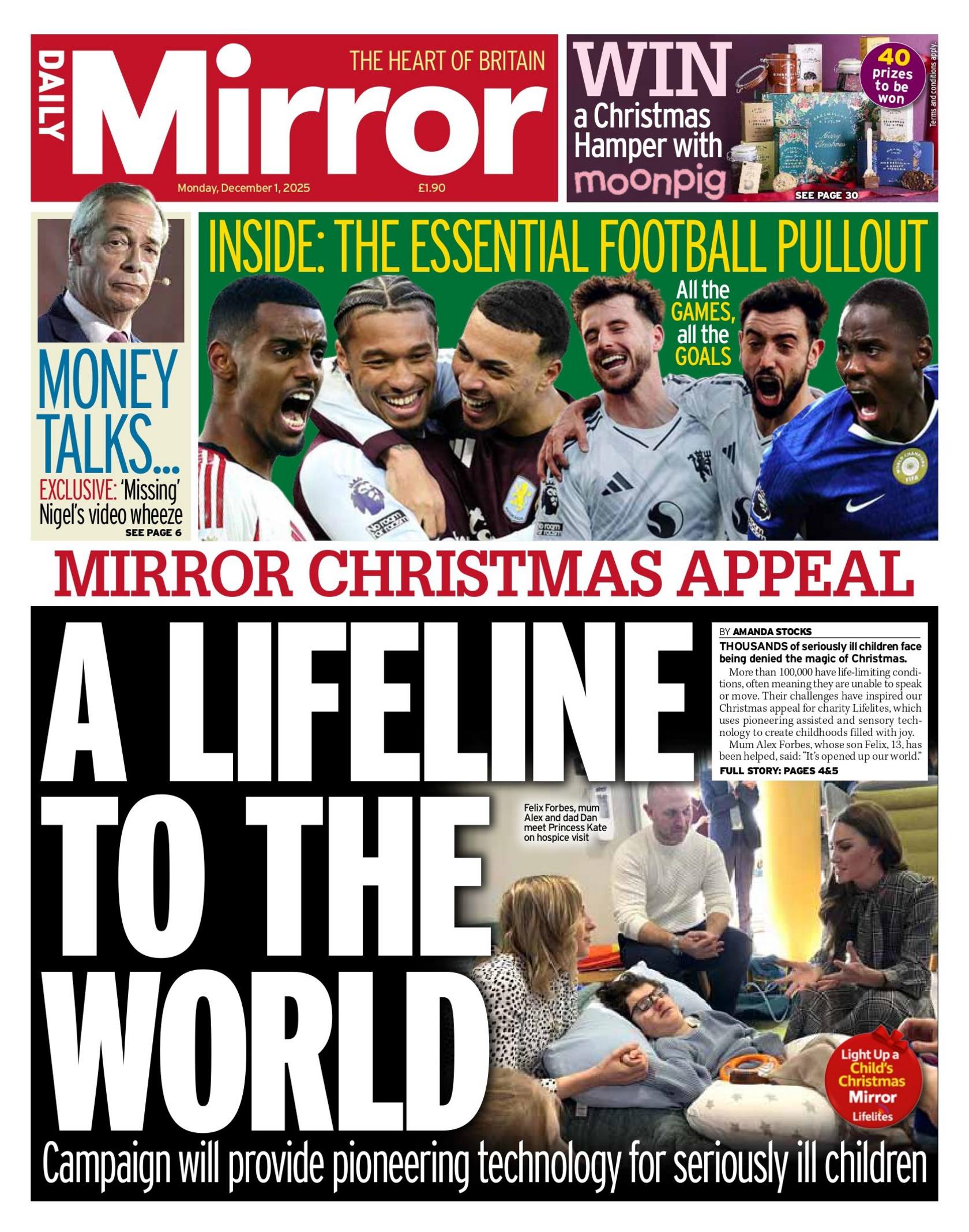 "A lifeline to the world" reads the headline on the front page of the Daily Mirror.