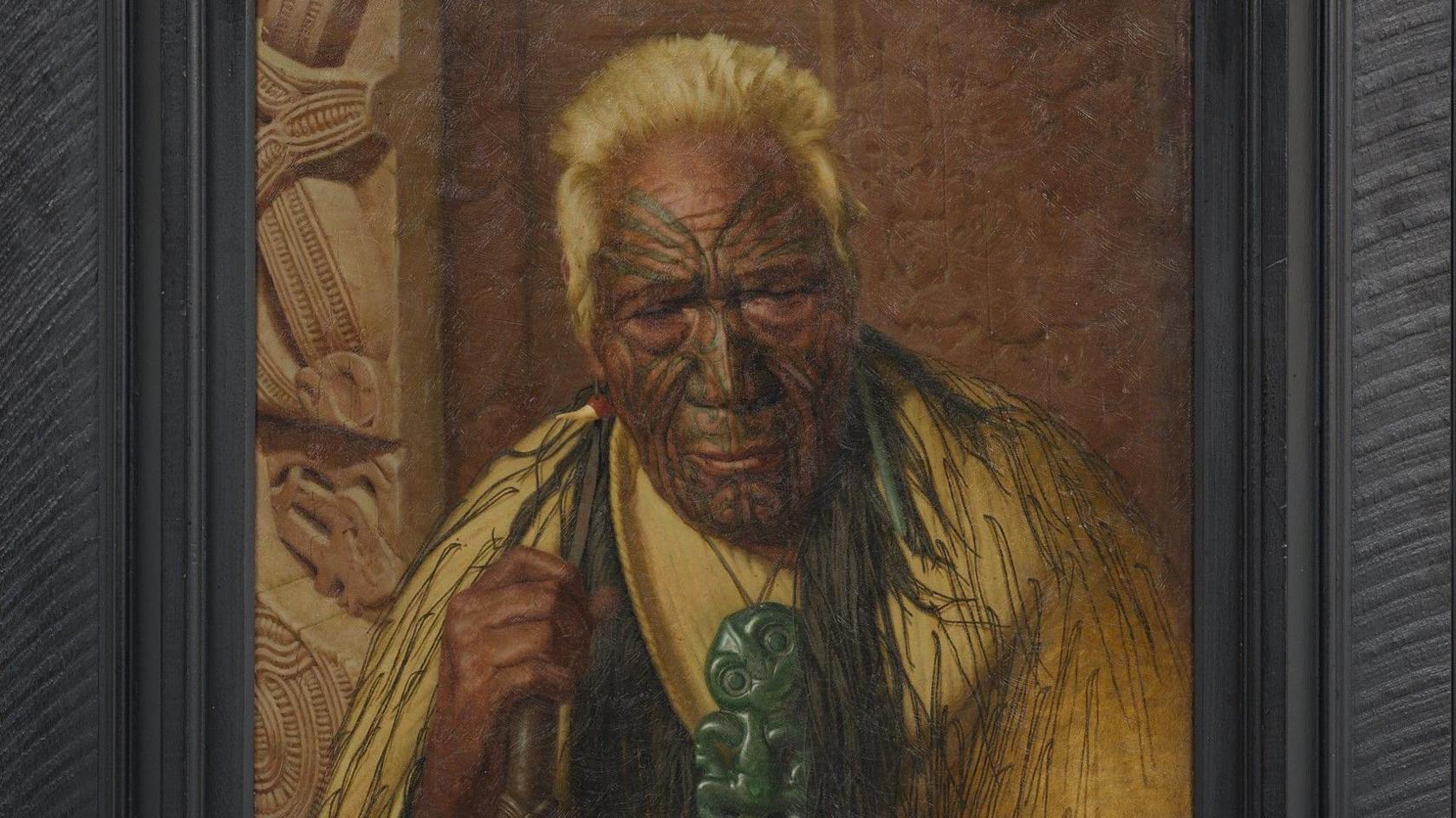 An oil painting of a Māori elder 