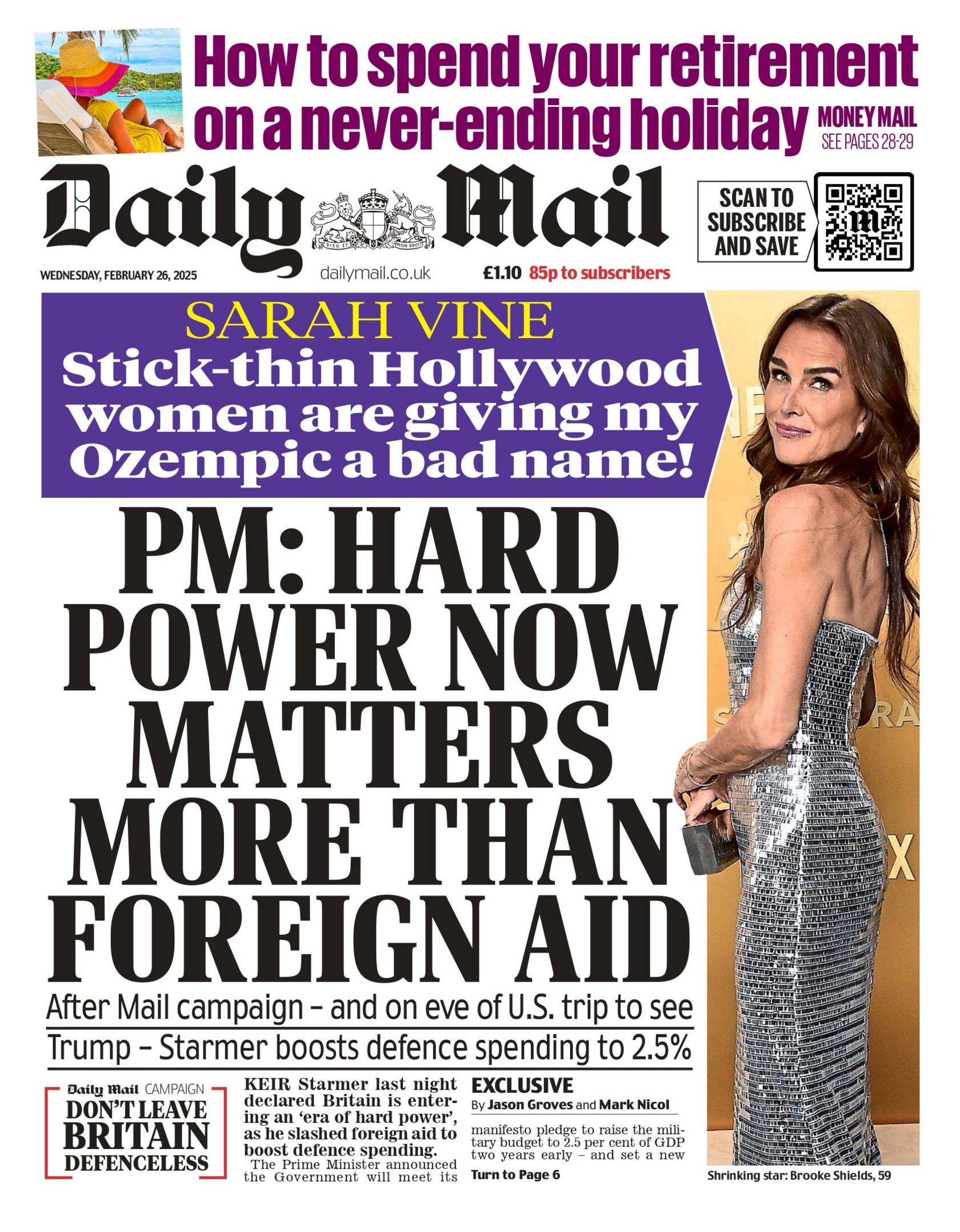 Daily Mail front page