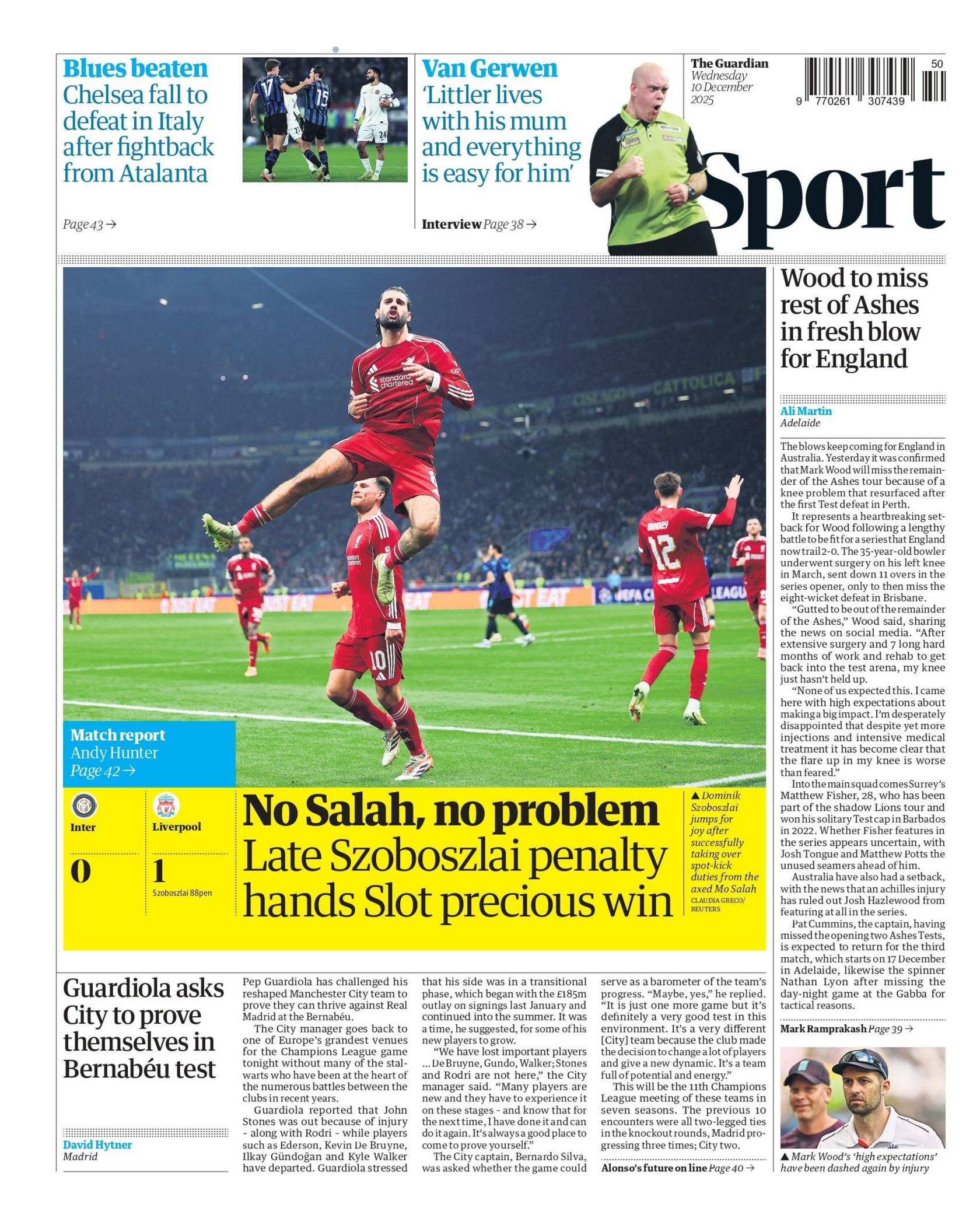 Guardian back page