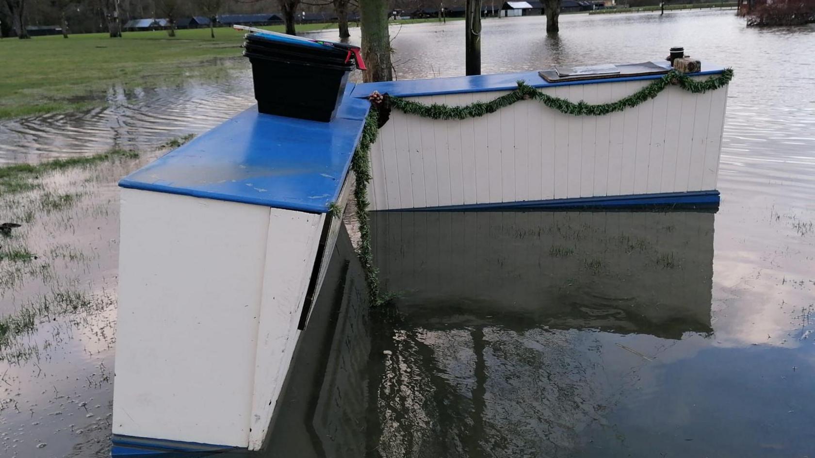 Reception desk of the showground now in the fields