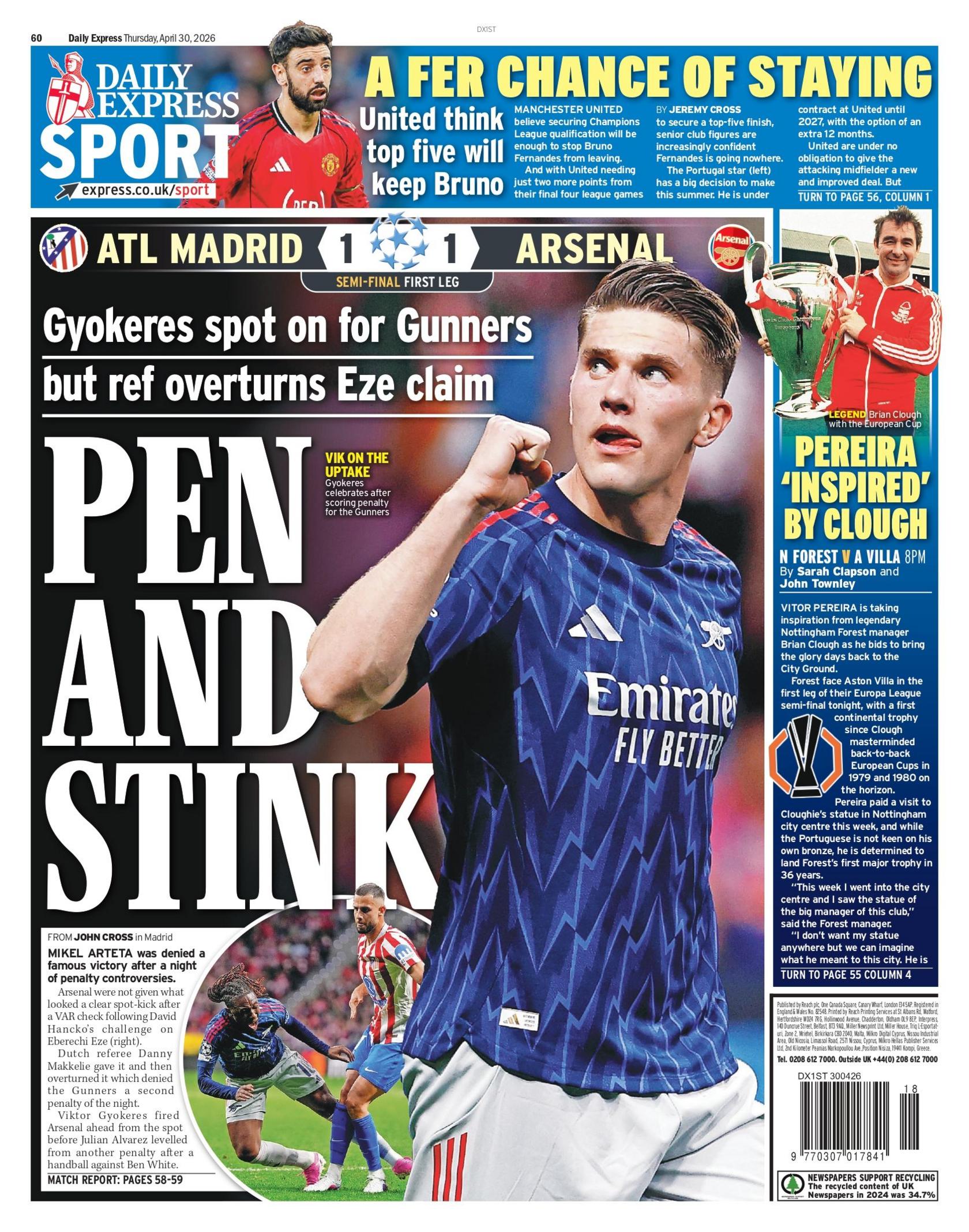 Back page of Express
