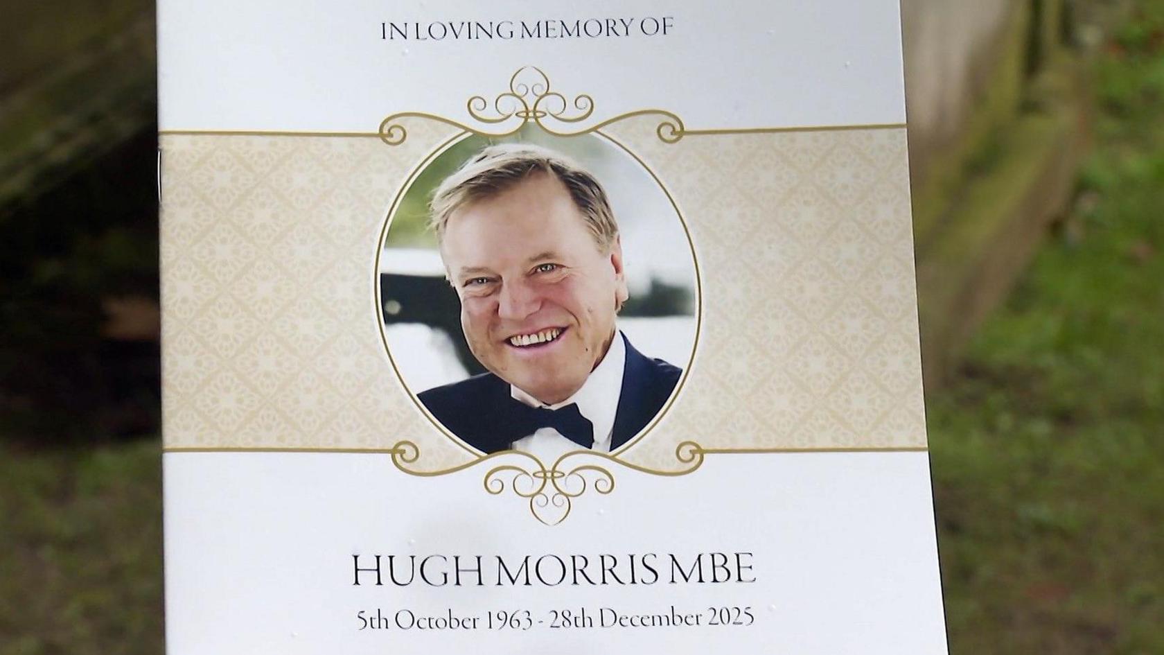 The order of service for the funeral of Hugh Morris