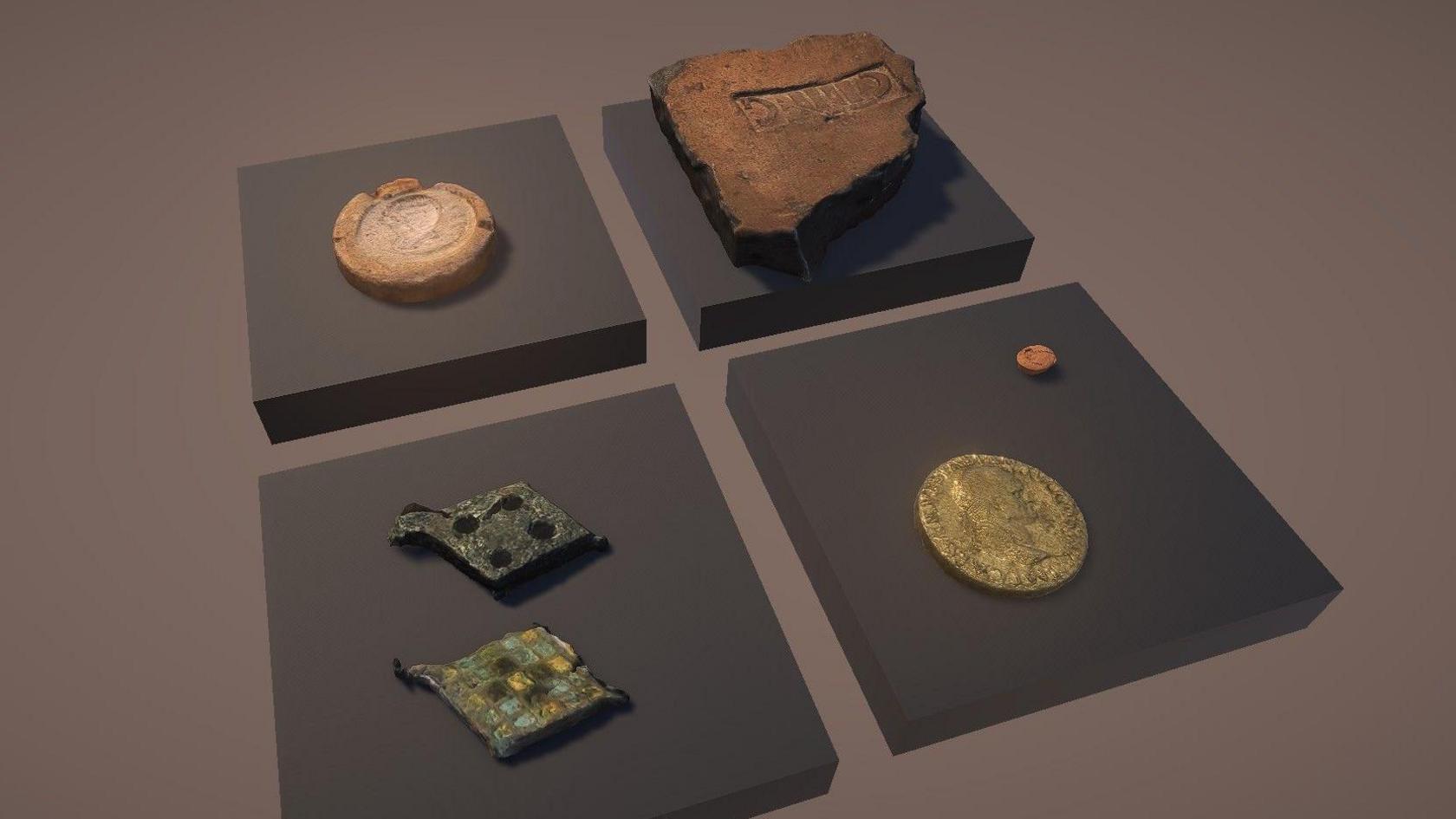 Digital versions of Roman artefacts from a museum