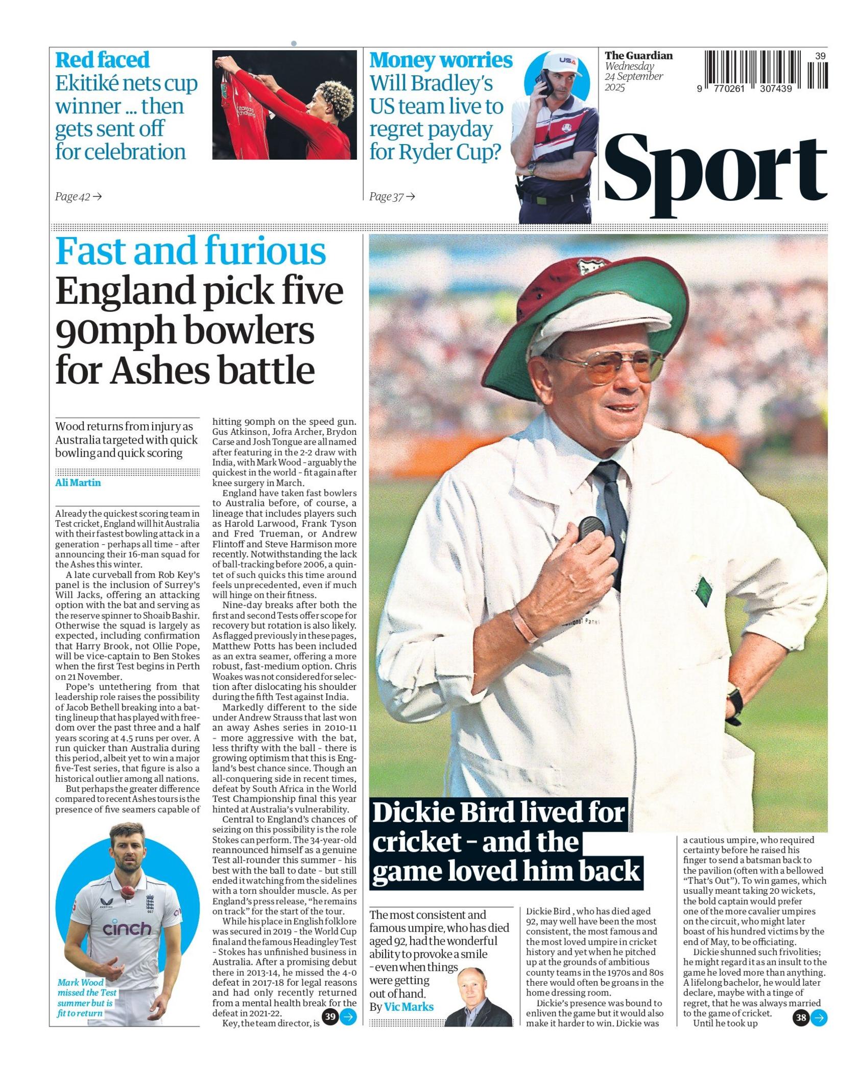 Guardian back page 