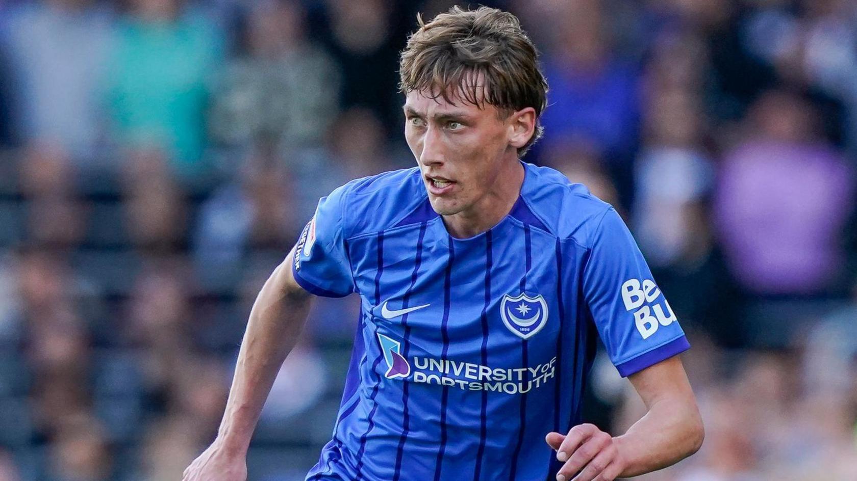 Jacob Farrell playing for Portsmouth