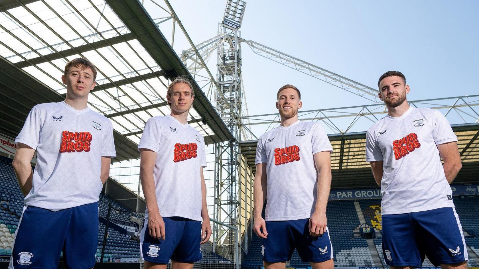 Preston players wear the new shirt for 2025-26