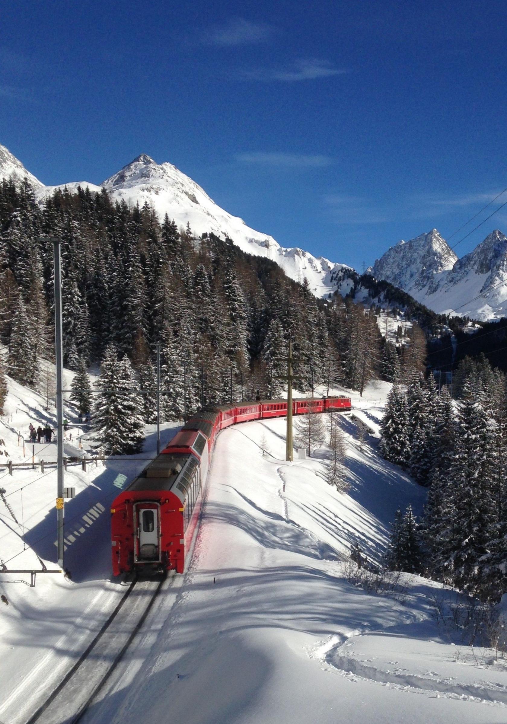 Mountain railway in Switzerland