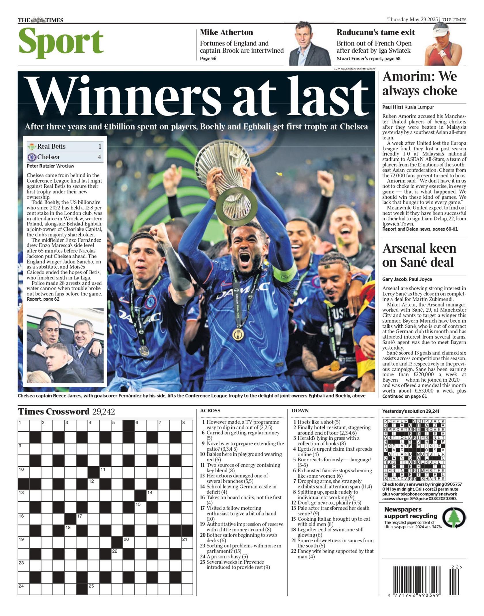 The Times back page