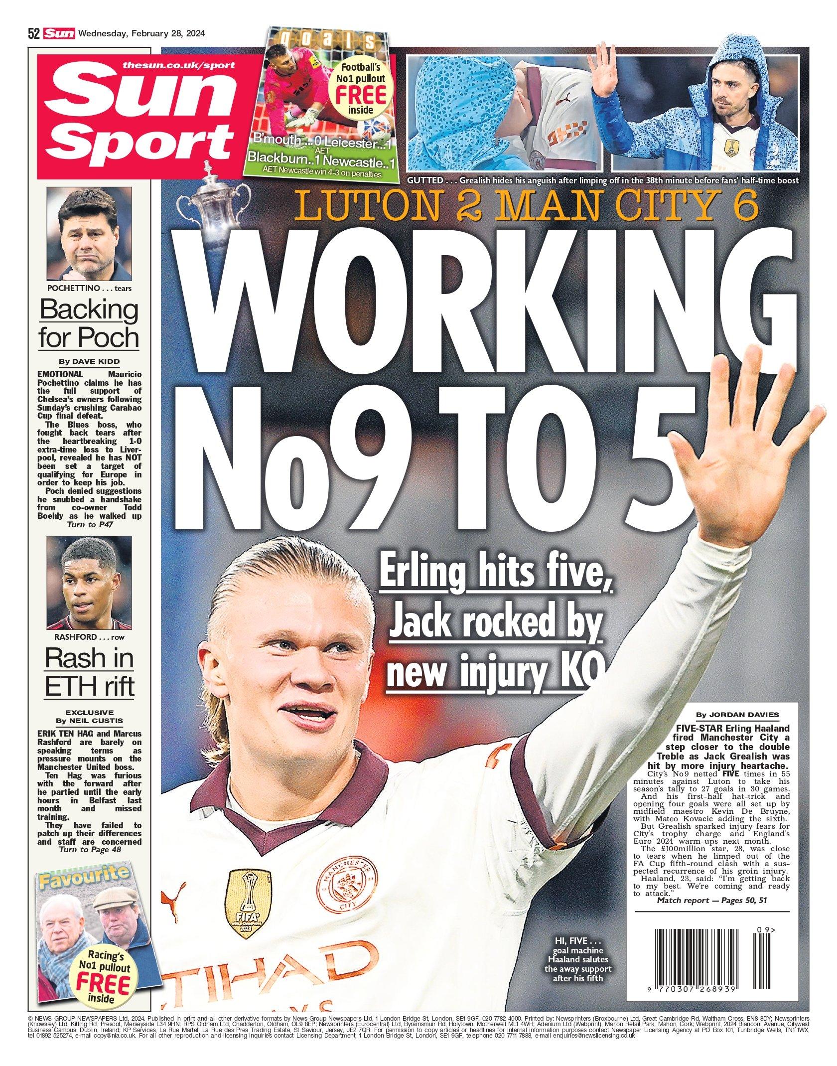 The Sun back page