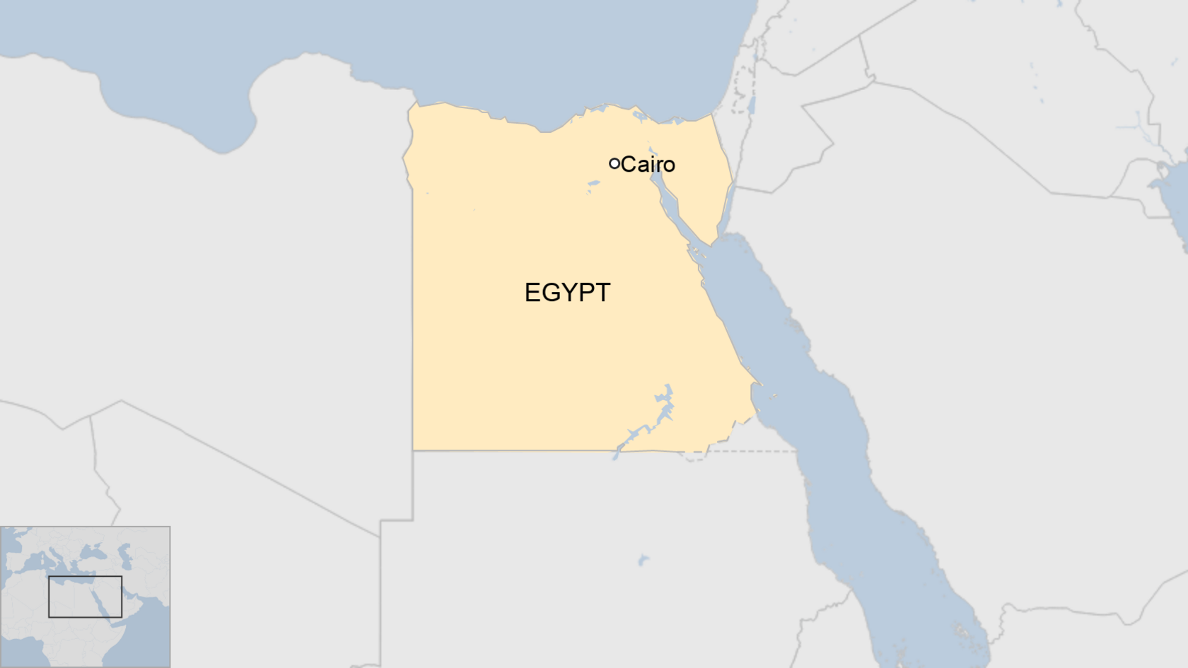 A BBC map showing where Egypt is