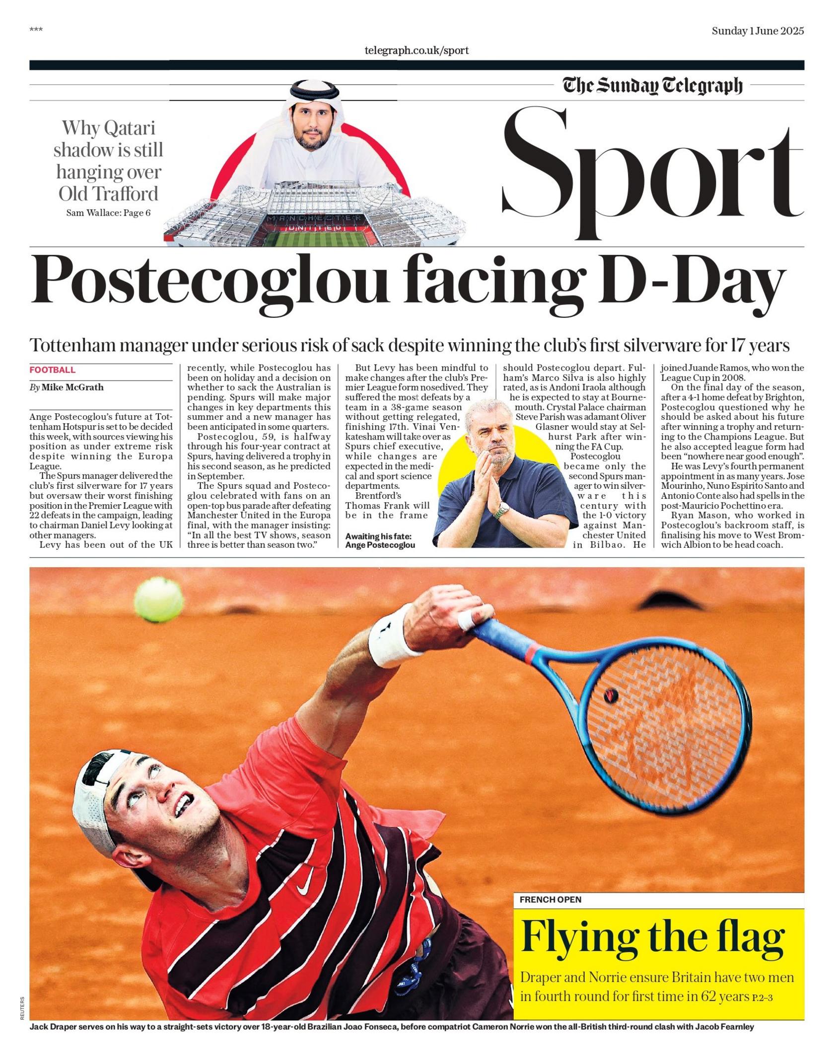 Sunday Telegraph sports section