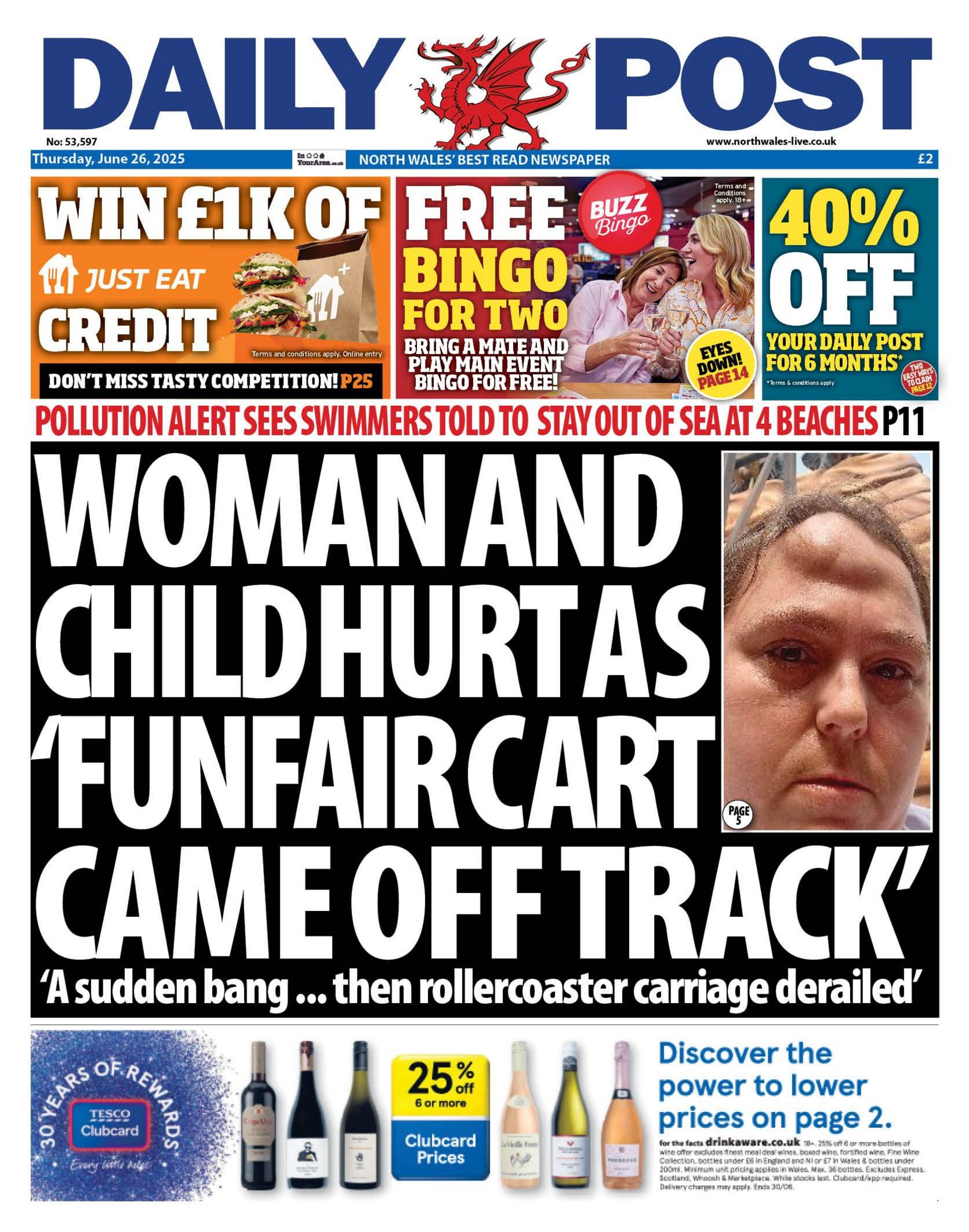 Front page of Daily Post