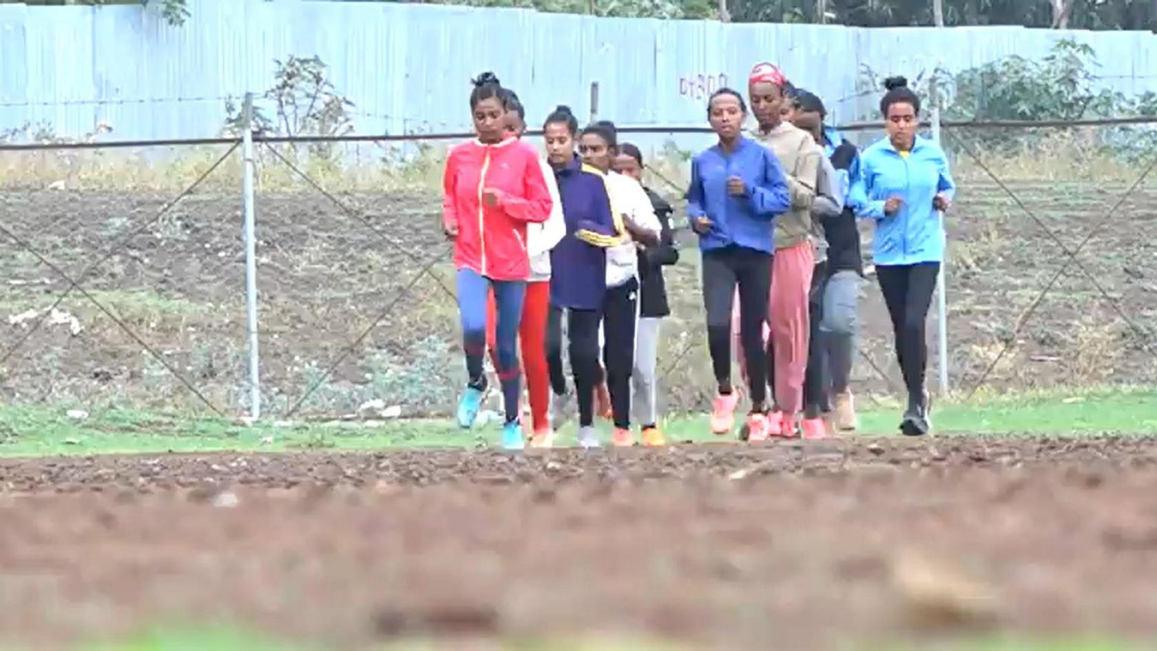 Athletes training in Maychew