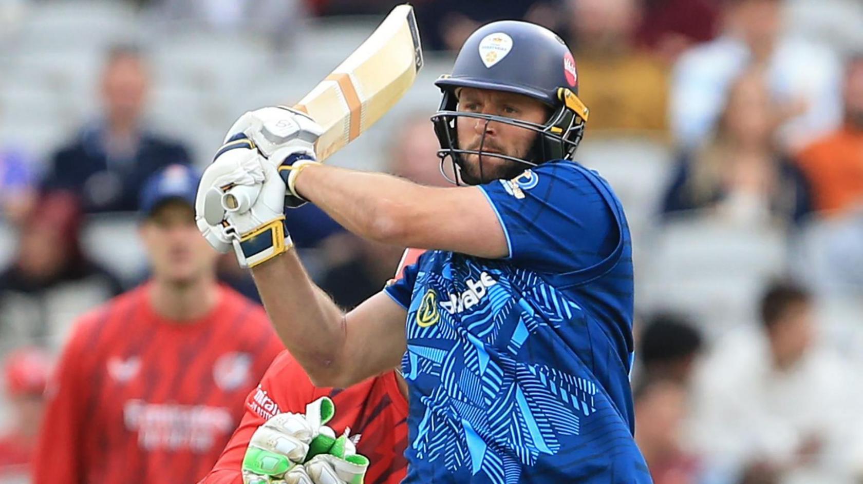 Ross Whiteley batting for Derbyshire in the T20 Blast