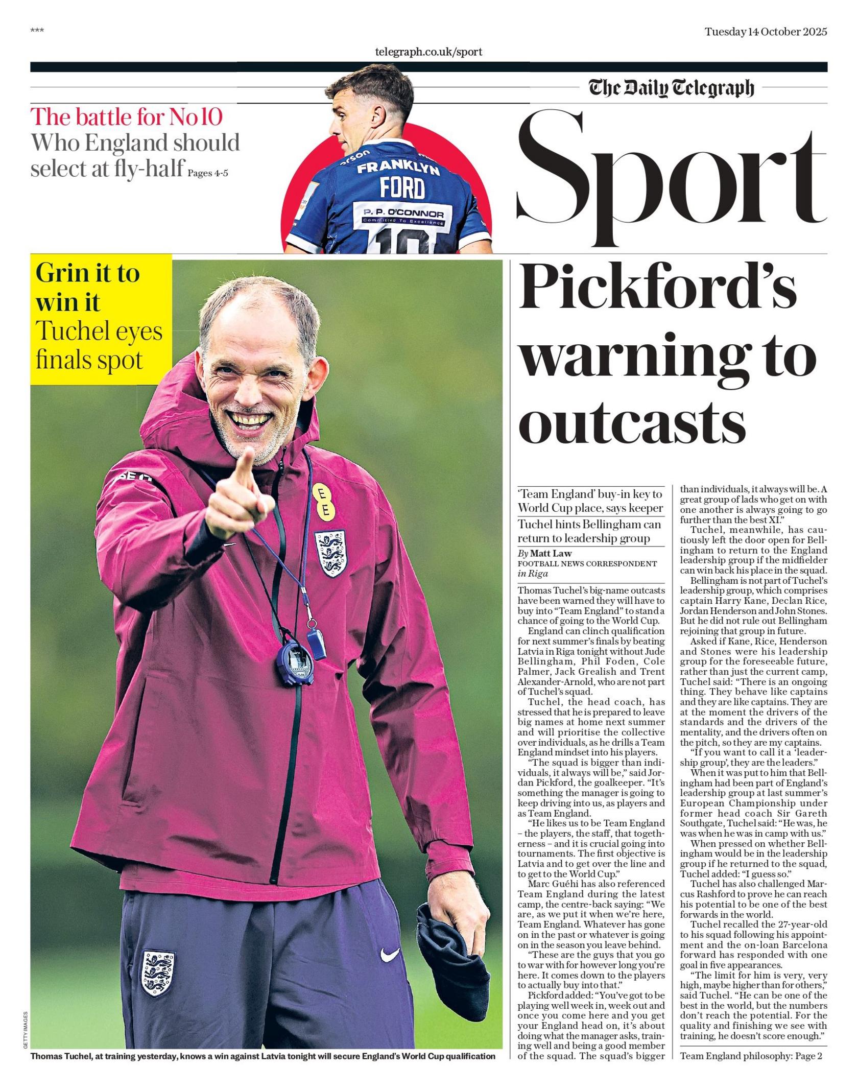 Daily Telegraph sports section