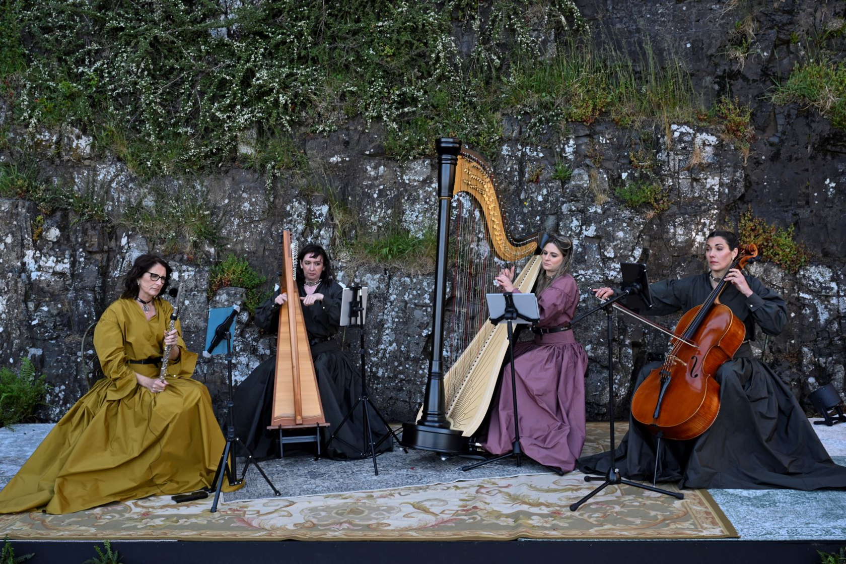 Musicians play during a Christian Dior cruise show