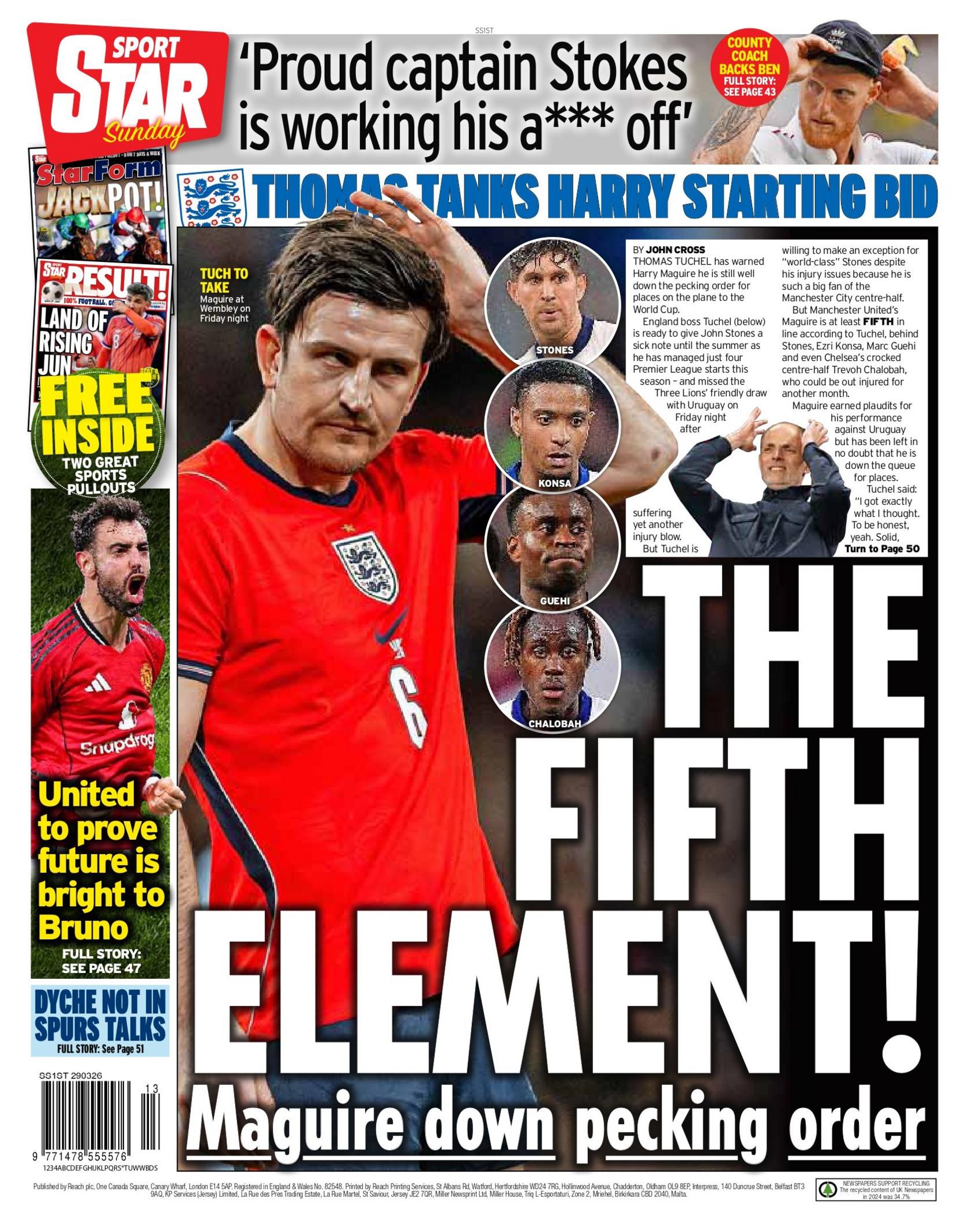 Back page of Daily Star Sunday