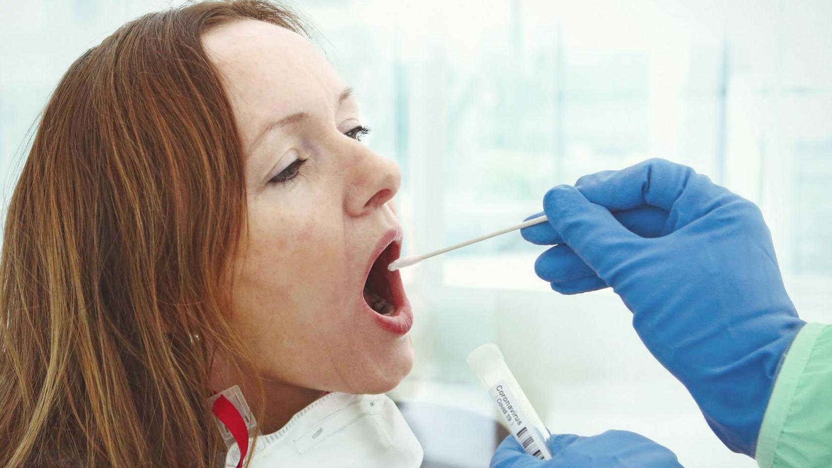 woman having a swab test