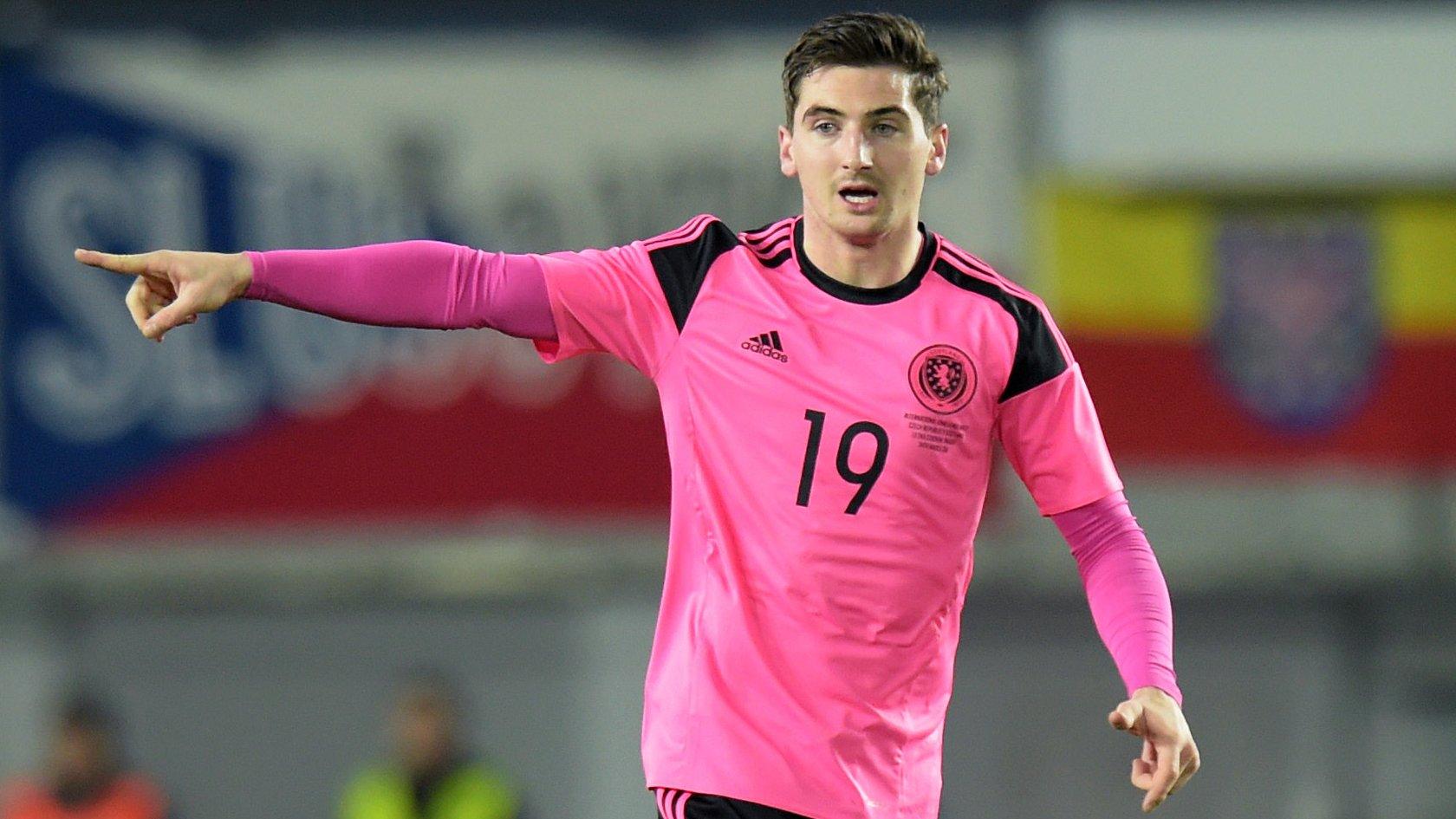 Kenny McLean playing for Scotland against Czech Republic