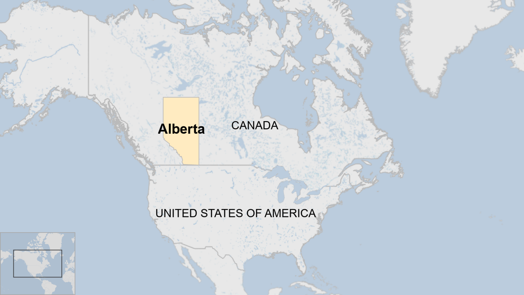 Map showing where Alberta is in Canada