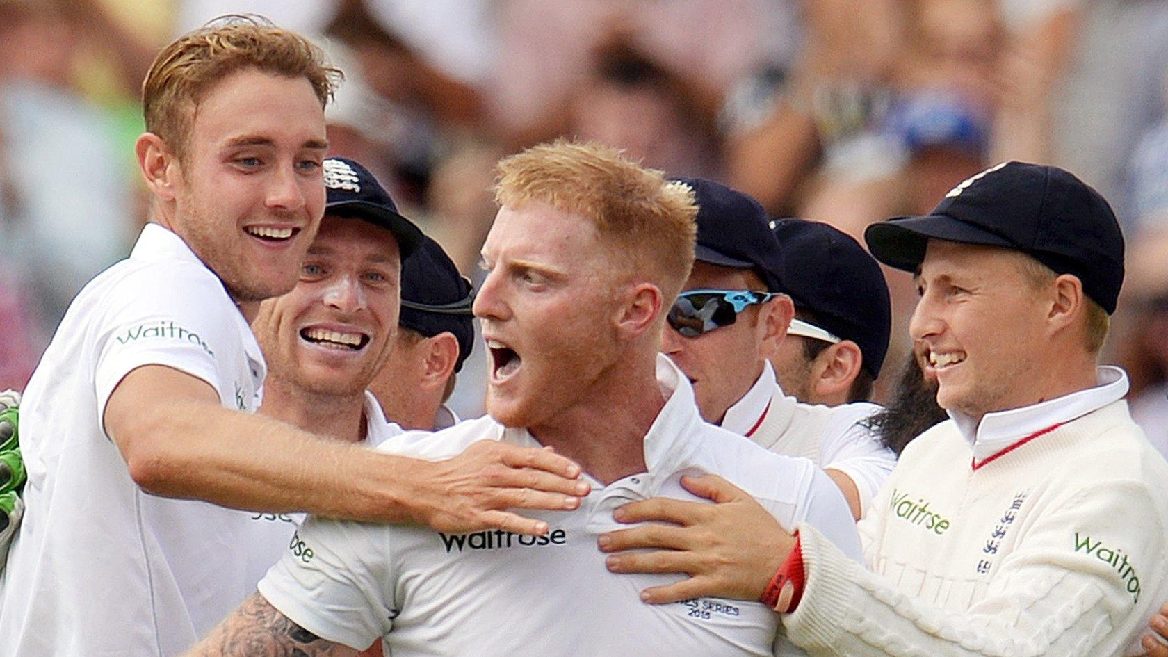 England players celebrate