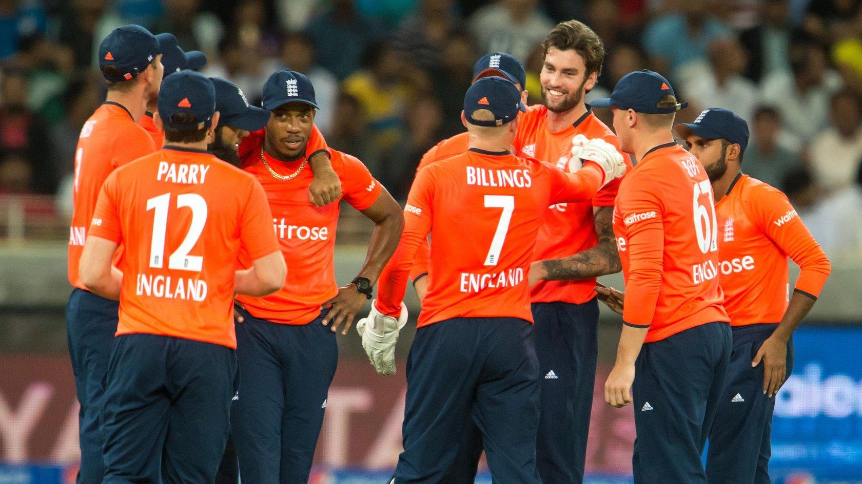 England players celebrate