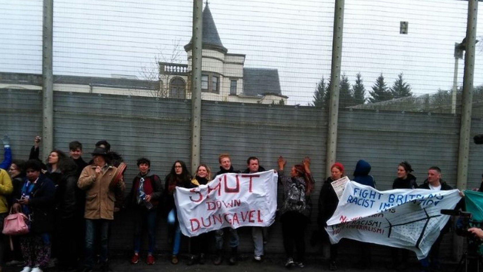 Dungavel protesters