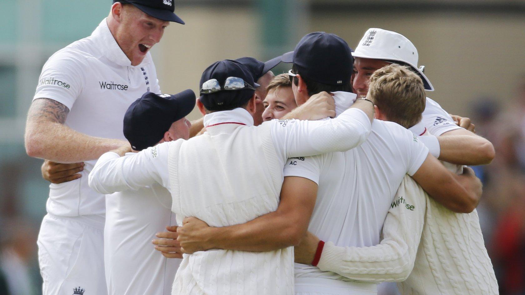 England players celebrate