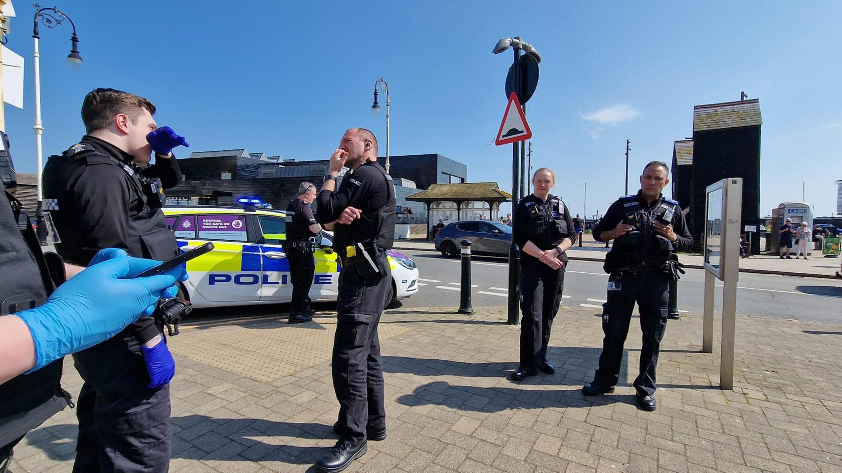 Sussex Police officers in Hastings