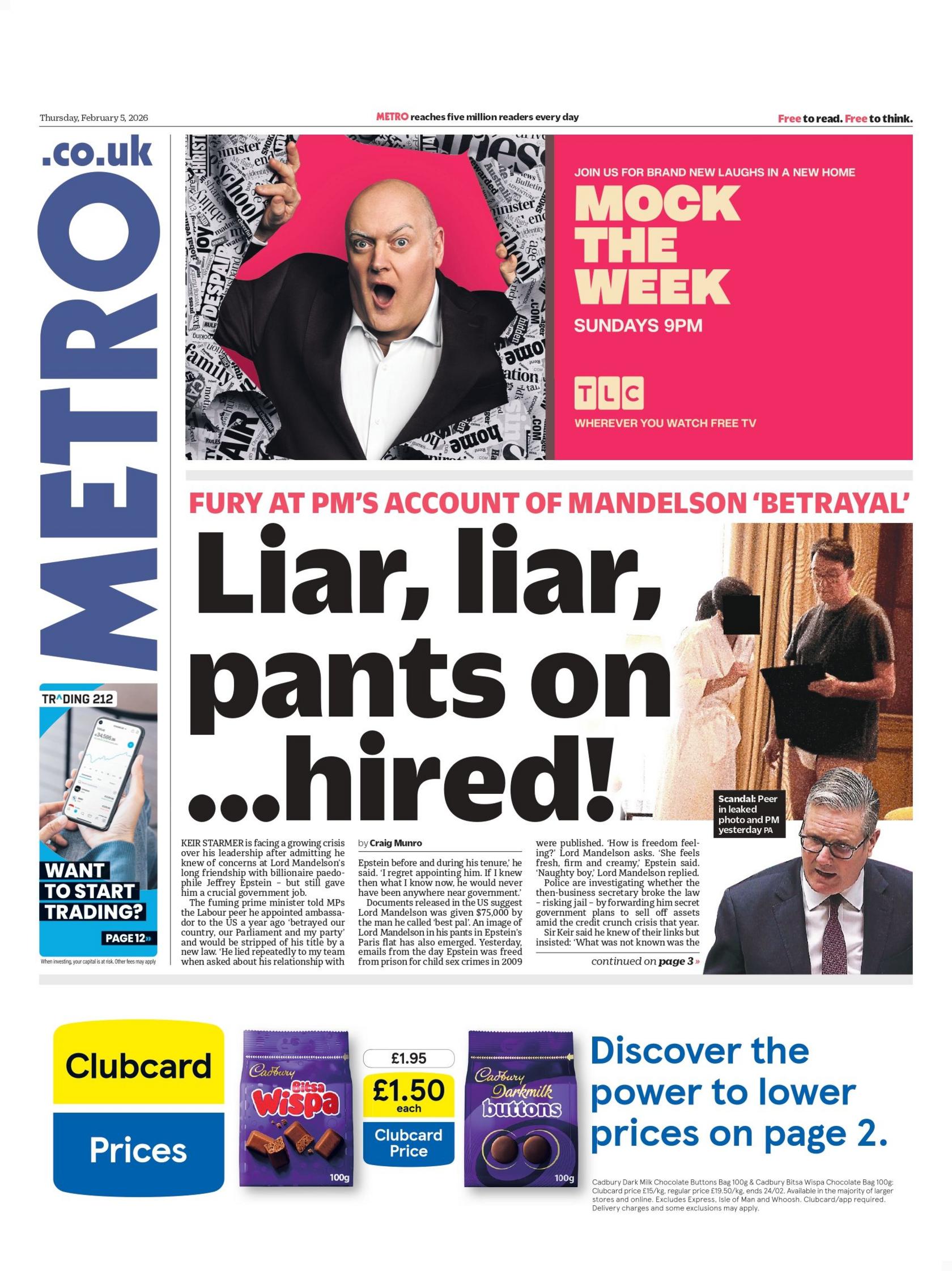 "Gënjeshtar, gënjeshtar, mezi pret... i punësuar!" shkruhet në titullin kryesor në faqen e parë të Metro-s.