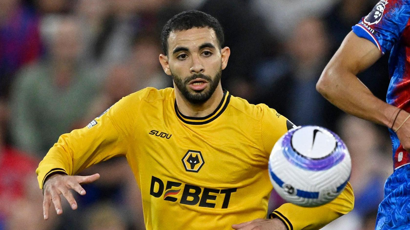 Rayan Ait-Nouri playing for Wolves against Crystal Palace