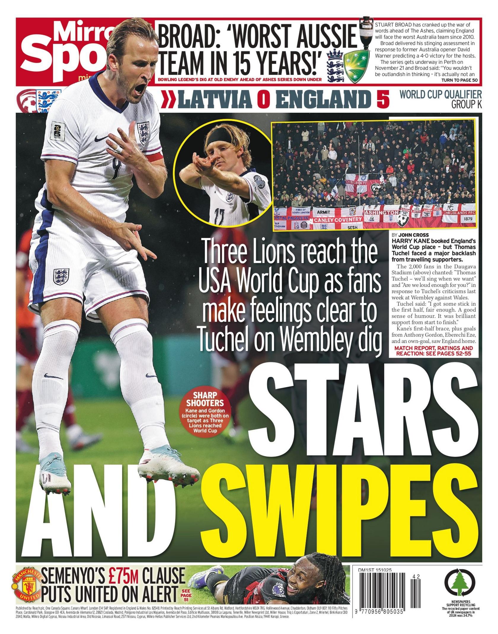 Daily Mirror back page