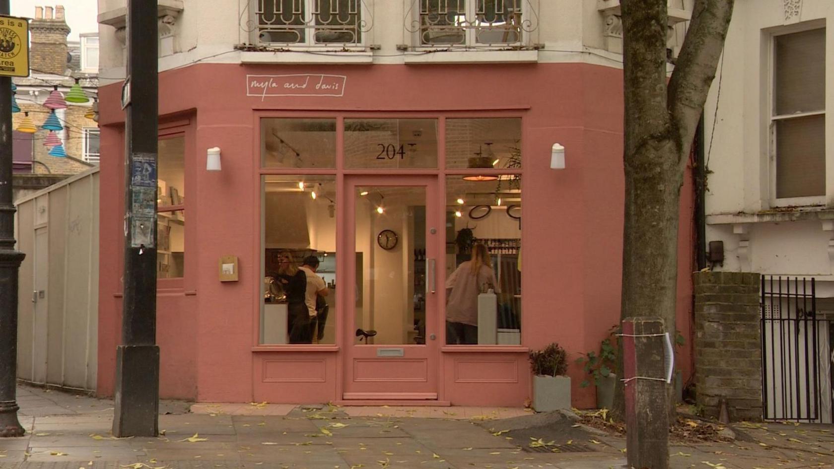 An exterior shot of a hair salon