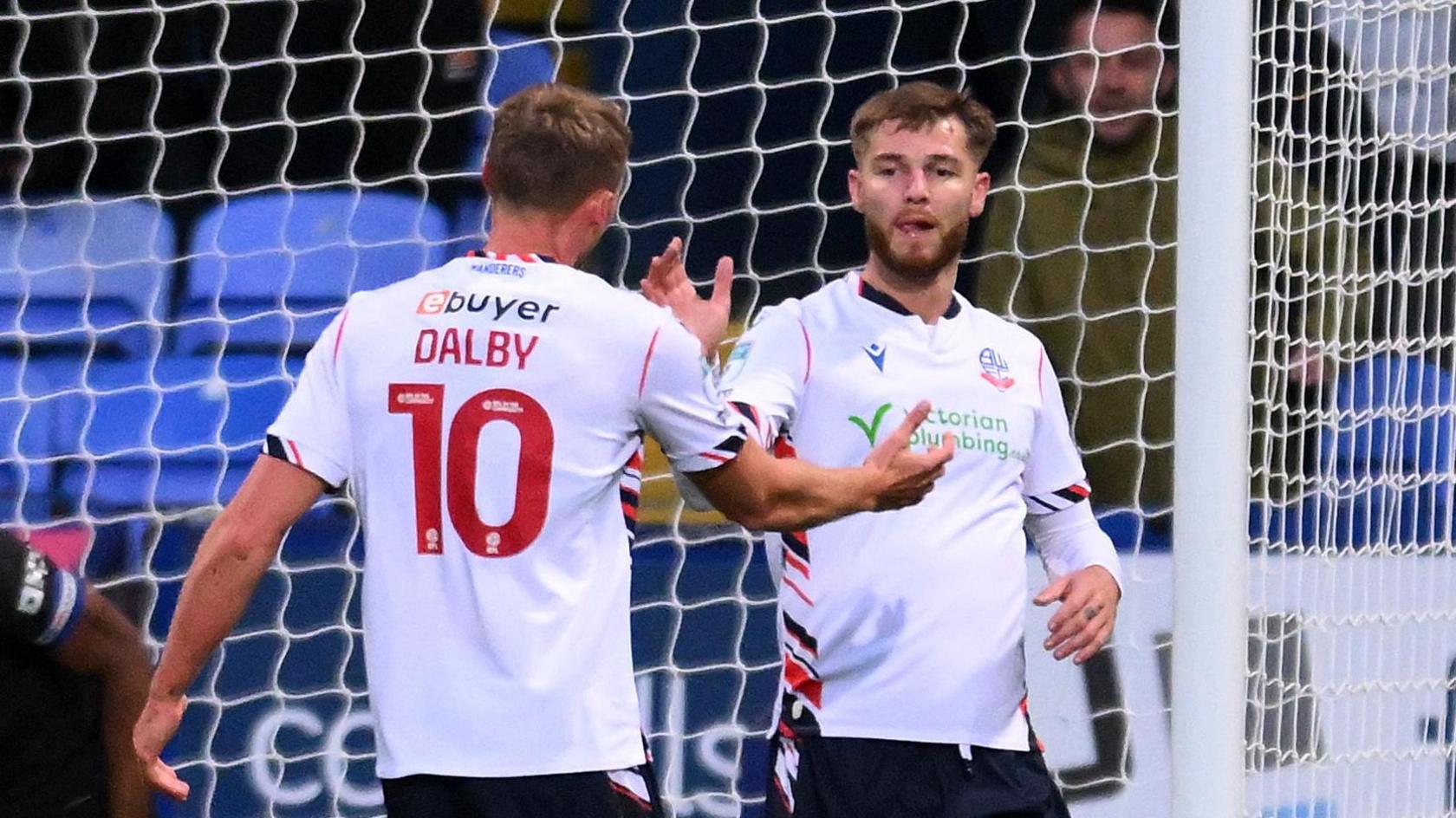 Bolton Wanderers celebrate a goal against Manchester City U21