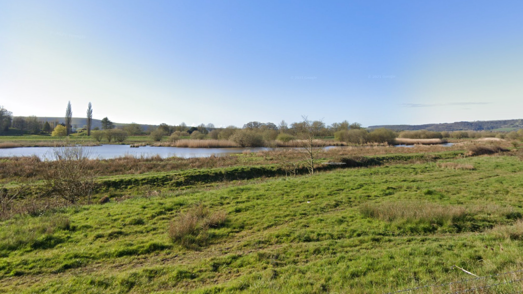 Countryside with a river and trees 