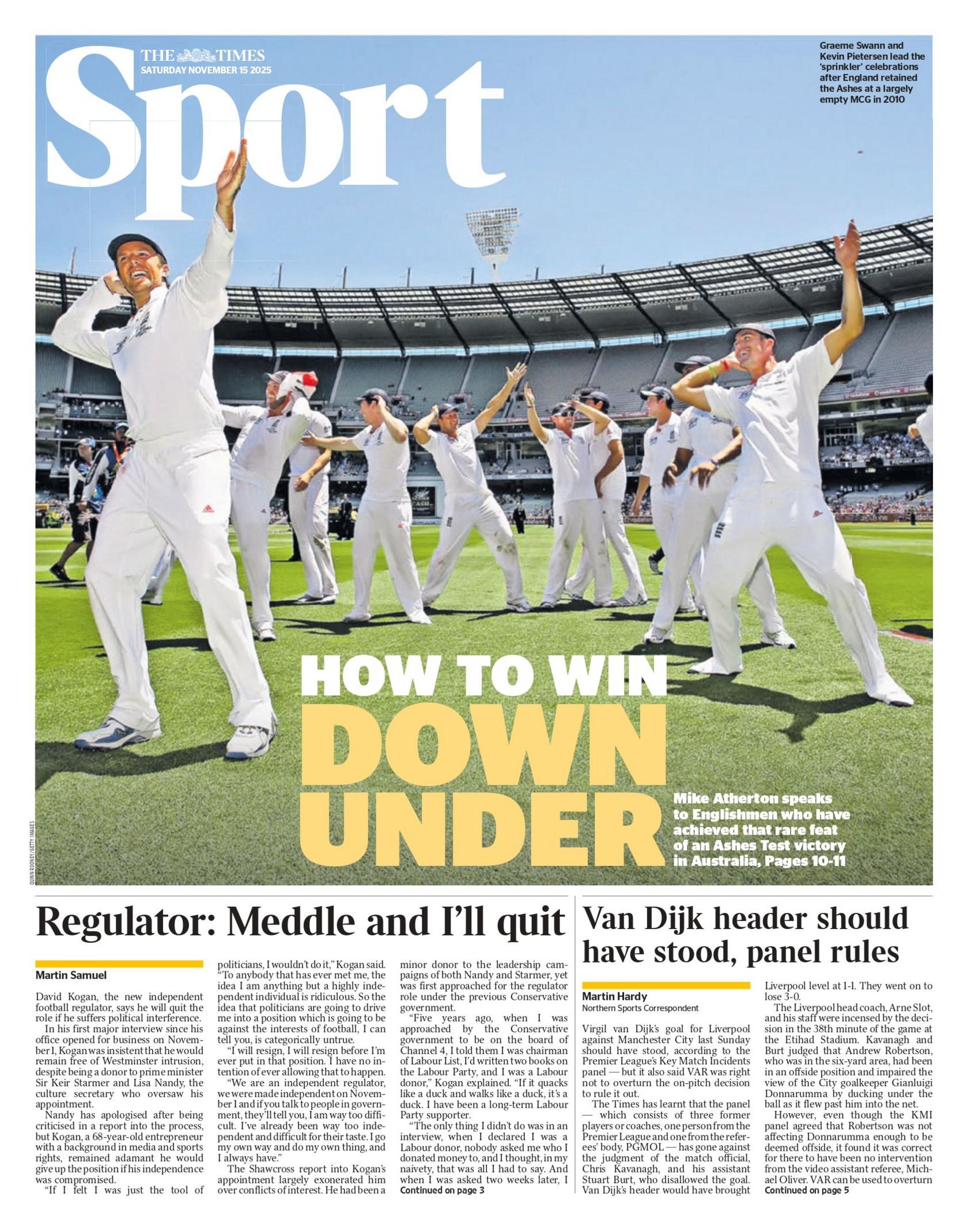The Times sports section