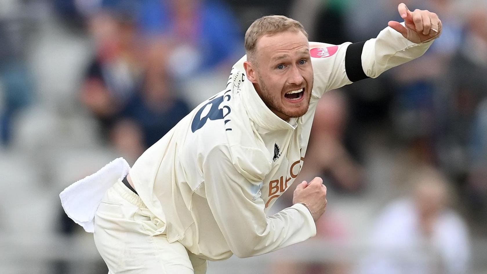 Matt Parkinson bowling at Old Trafford