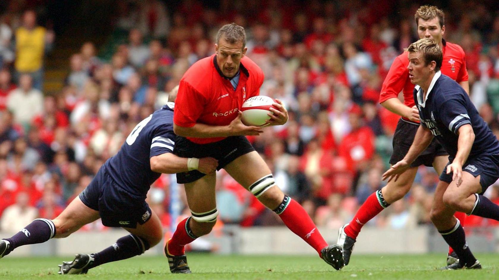 Gareth Llewellyn playing for Wales against Scotland in 2003