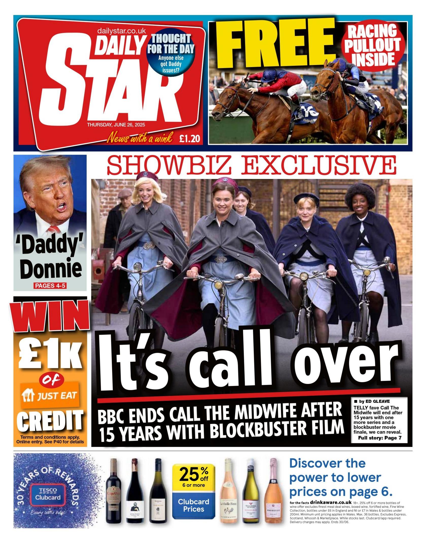 "It's call over" reads the headline on the front page of the Daily Star.