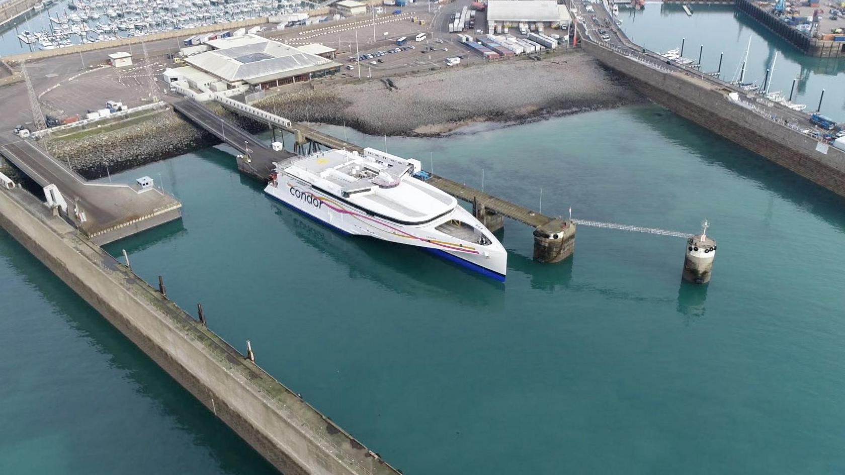 Condor Ferry in harbour Jersey