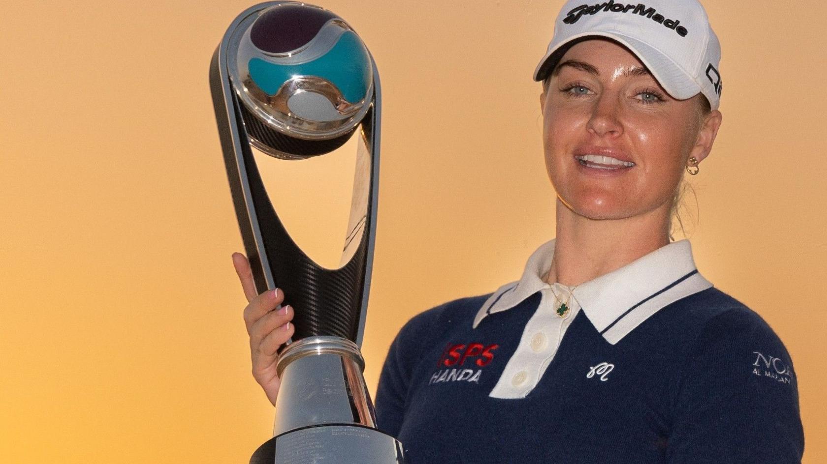 Charley Hull with Aramco Team Series trophy