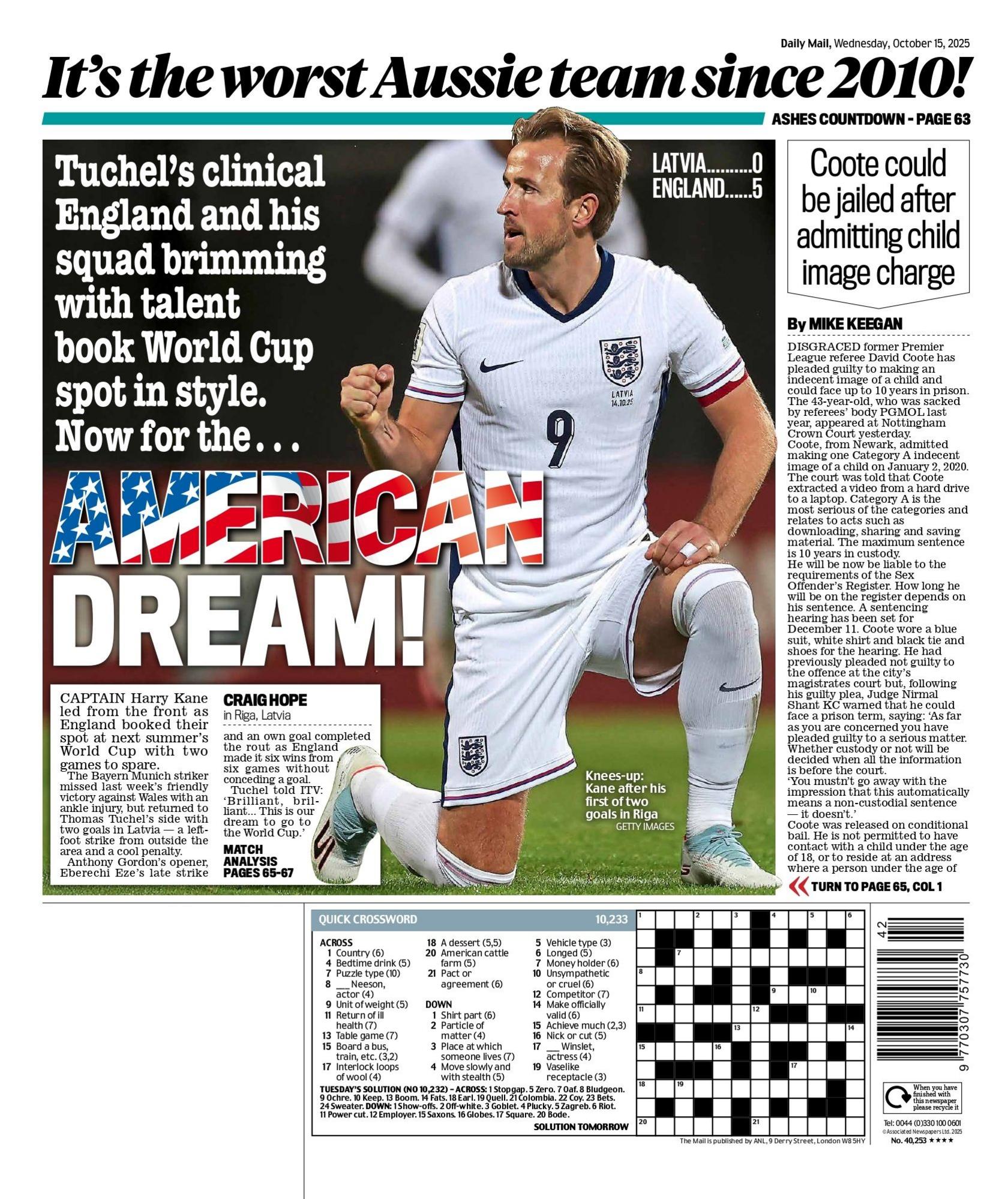 Daily Mail back page