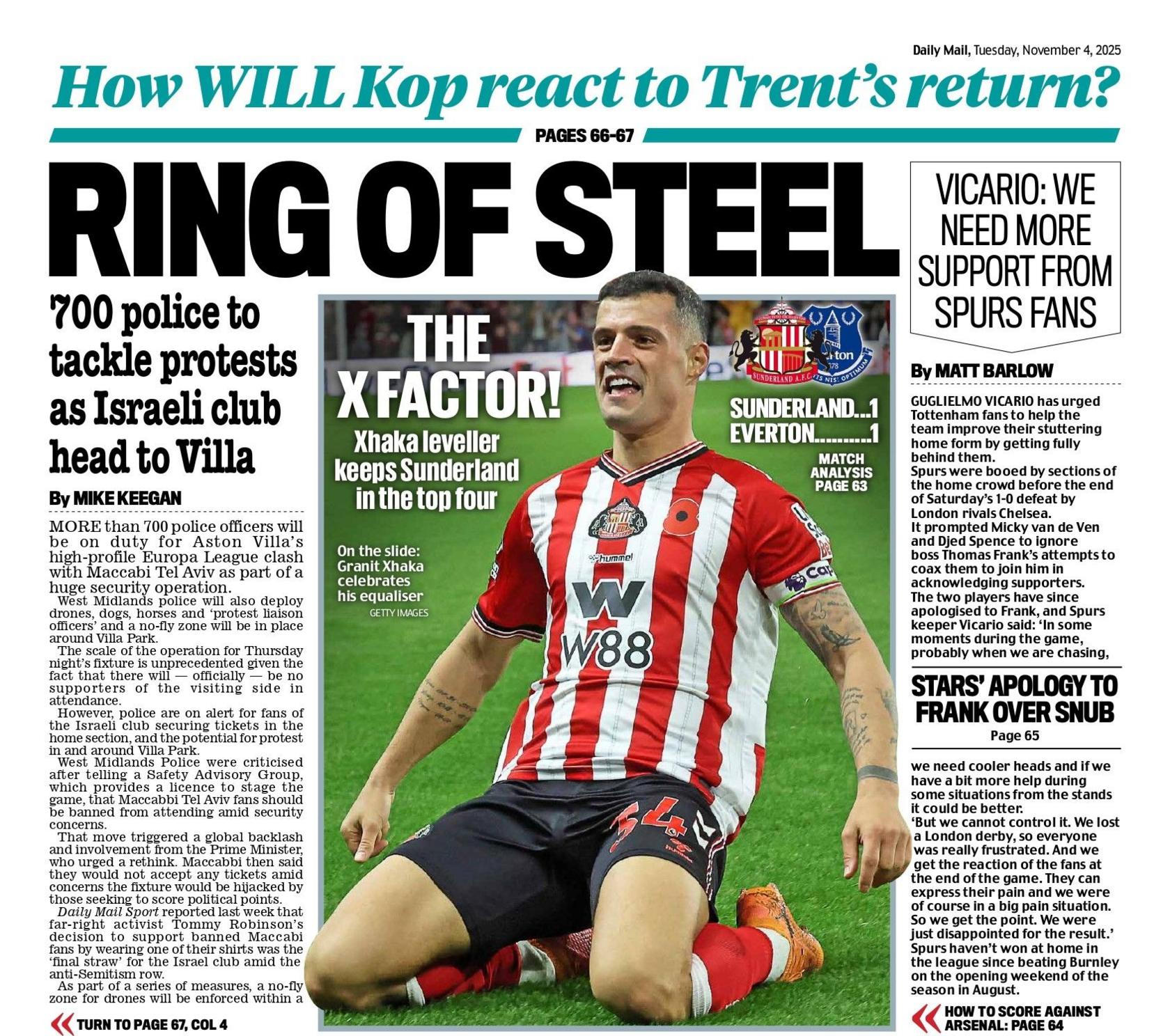 The back page of the Daily Mail 