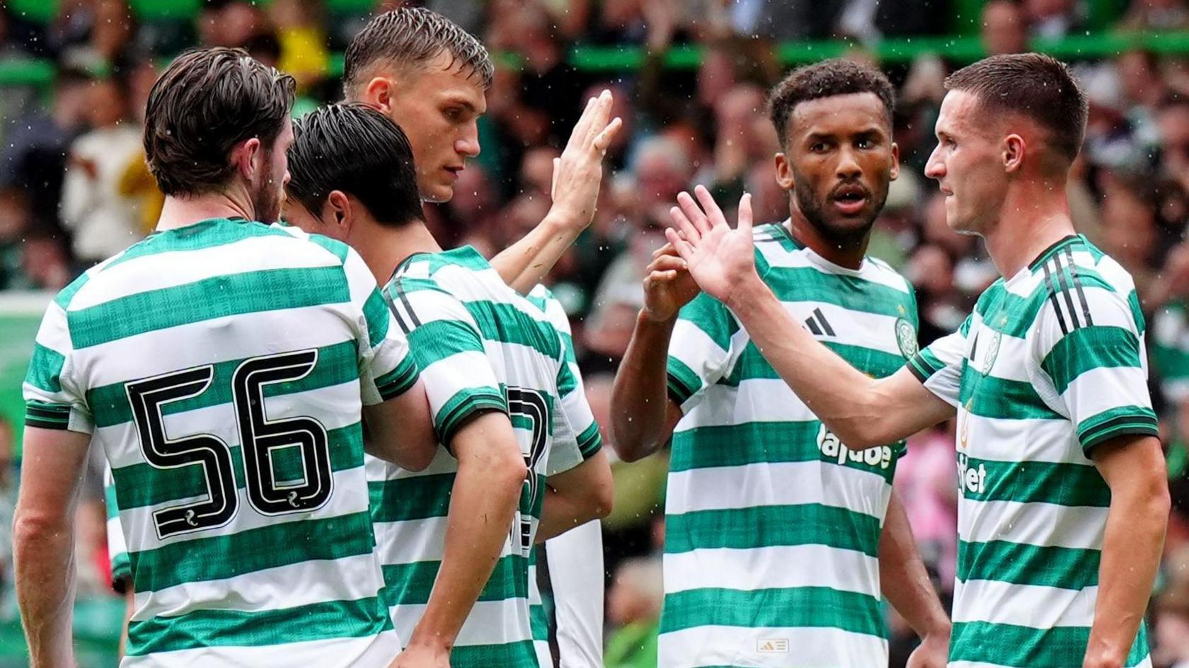 Celtic players celebrating