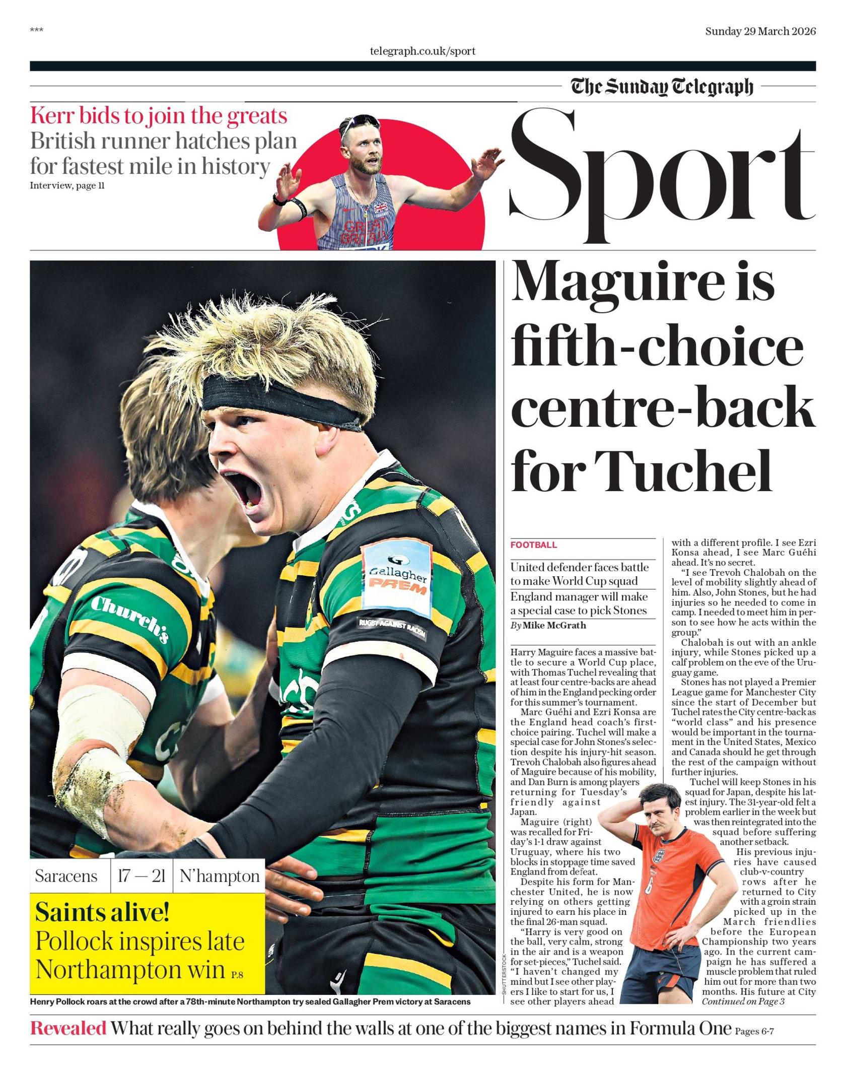 Sunday Telegraph back page