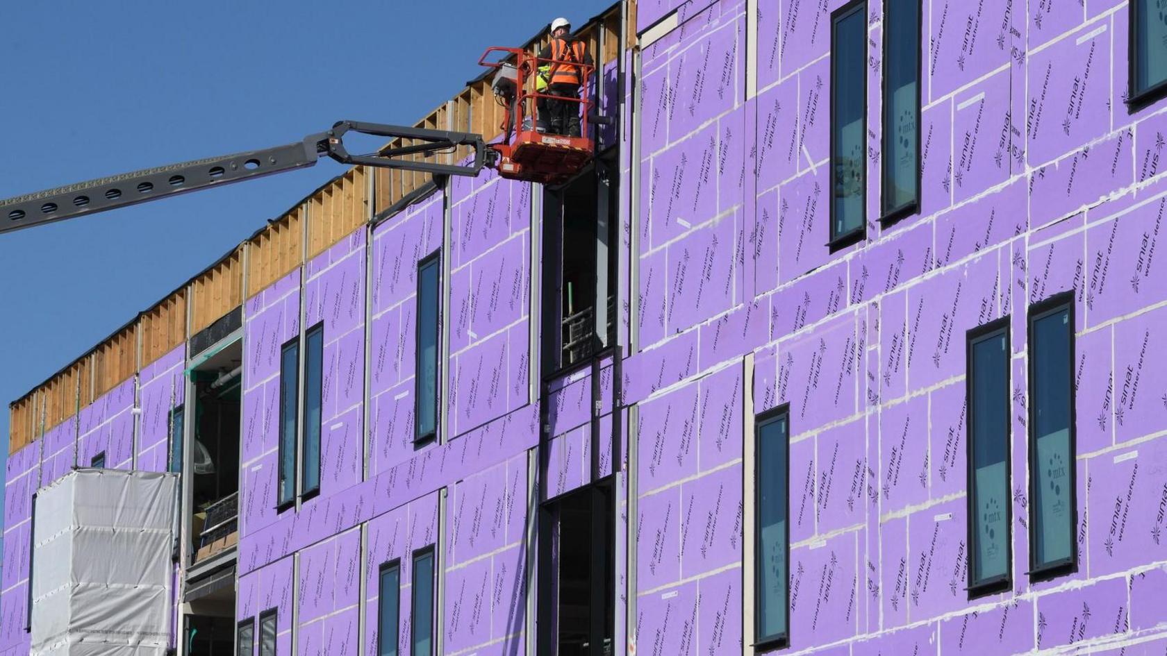 The Dame Clare Marx Building, at Colchester Hospital, that has been "topped out"