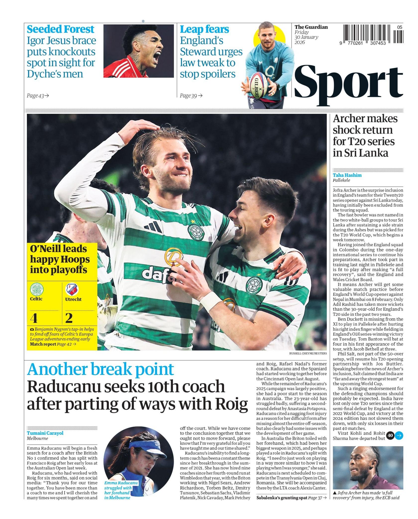 Guardian back page