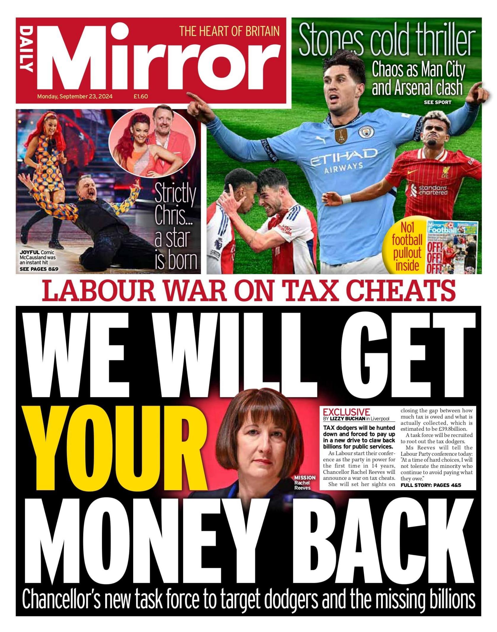 The Daily Mirror headlines reads: We will get your money back